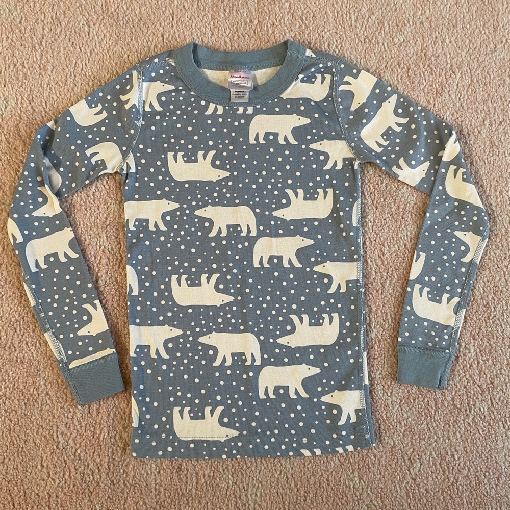 Hanna Andersson Blue and Cream Polar Bear Long Sleeve Jammies